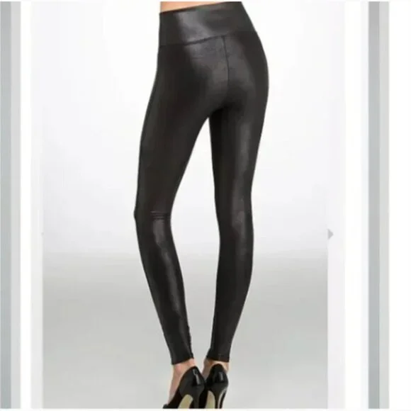 SPANX Ready To Wow Faux Leather Legging Black M 2437 - Picture 3 of 12